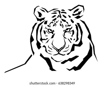 tiger black and white vector