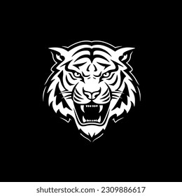 Tiger | Black and White Vector illustration