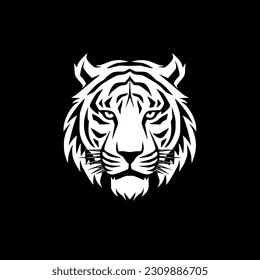 Tiger | Black and White Vector illustration