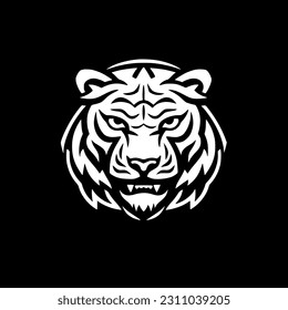 Tiger | Black and White Vector illustration