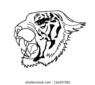 Tiger black/white tattoo