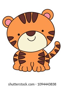 Tiger in brown in vector