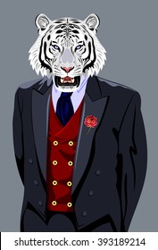 Tiger in the business man's suit 