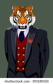 Tiger in the business man's suit 