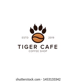 tiger cafe coffee icon logo design