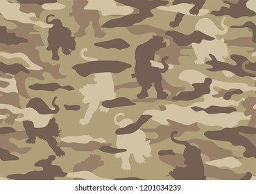 Tiger camouflage pattern, Military background. Illustration vector design.