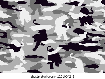 Tiger camouflage pattern, Military background. Illustration vector design.