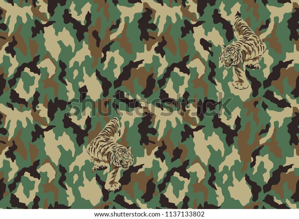 Us America Camouflage M81 Woodland Seamless Stock Vector Royalty Free Shutterstock