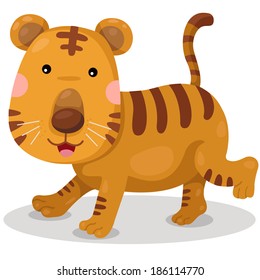 Tiger cartoon cute vector
