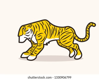 Tiger cartoon graphic vector