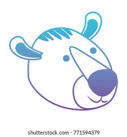 tiger cartoon head in degraded blue to purple color silhouette