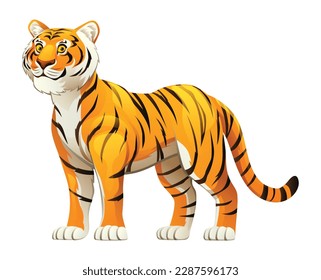 Tiger cartoon illustration isolated on white background