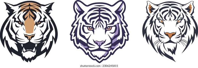 Tiger cartoon image vector illustration logo