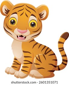 Tiger cartoon isolated on white background