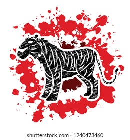 Tiger cartoon logo  graphic vector.