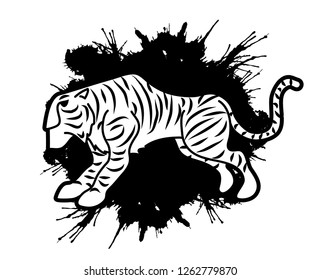 Tiger cartoon logo  graphic vector.