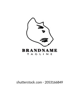 tiger cartoon logo icon design template black modern isolated vector illustration