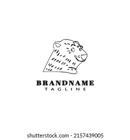 tiger cartoon logo icon design template black modern isolated vector