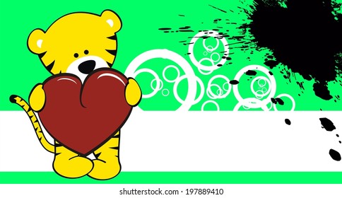 tiger cartoon love wallpaper in vector format very easy to edit