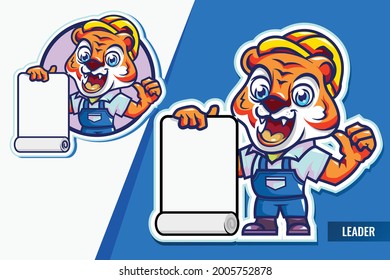 Tiger Cartoon Manager worker Character
