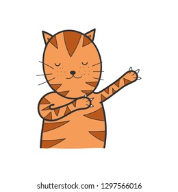 Tiger cartoon on isolate white background. vector, illustration