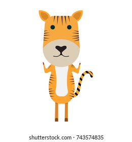 Tiger cartoon on white background,vector illustration.