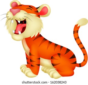 Tiger cartoon roaring