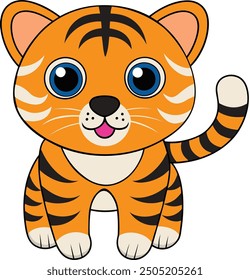 Tiger cartoon vector art illustration