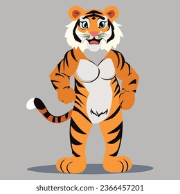 Tiger Cartoon Vector Art Work.