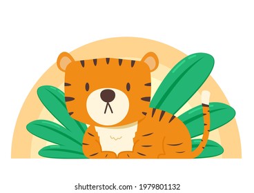 Tiger cartoon vector. Tiger character design. Happy Chinese new year 2022. Year of tiger.