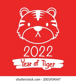 Tiger Cartoon Vektor. Tiger-Charakterdesign auf weißem Hintergrund. Schönes chinesisches Neujahr. Jahr des Tigers.