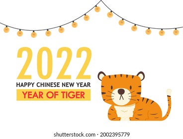 Tiger Cartoon Vektor. Tiger Charakterdesign. Frohes chinesisches neues Jahr. Jahr des Tigers. Schönes neues Jahr 2022