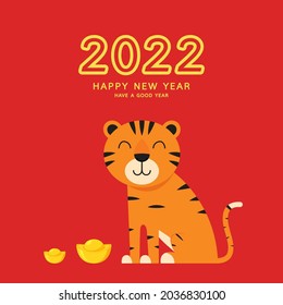 Tiger cartoon vector. Tiger character design on white background. Happy Chinese new year. Year of Tiger.