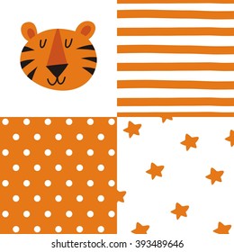  tiger cartoon vector print