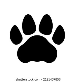 Tiger or cat footprints. Paw print. Vector template. Illustration isolated on white background.