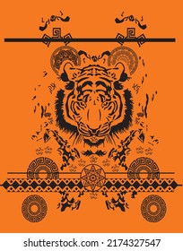 Tiger Katze Tattoo-Design Vektor 