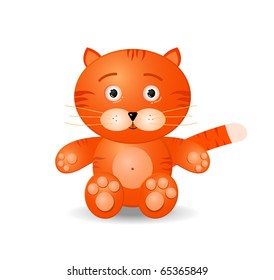 tiger cat  toy icon isolated on white background