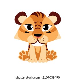 Tiger character. Tiger cub illustration