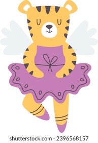 Tiger Character Dancing Vector Illustration