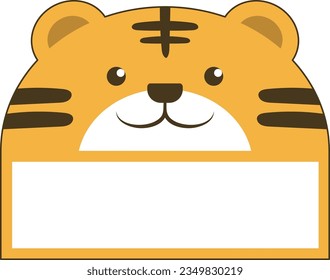 tiger character name tag design
