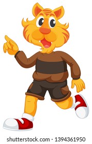 A tiger character on white background illustration