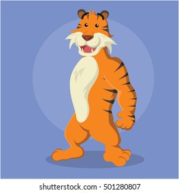 tiger character vector illustration design
