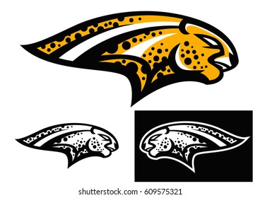 tiger cheetah head logo vector emblem