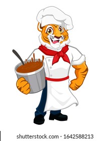 Tiger chef cartoon in vector 4