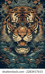 Tiger in chinese guochao style