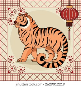 Tiger Chinese New Year Zodiac Sign Astrology Vector