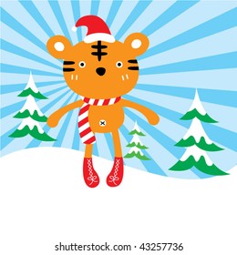 tiger christmas card