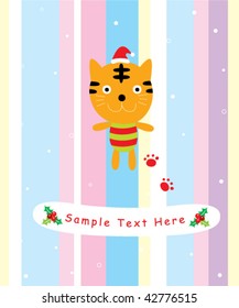 tiger christmas greeting card