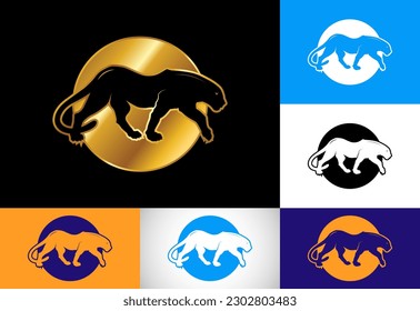 Tiger in a circle, Tiger logo design vector template