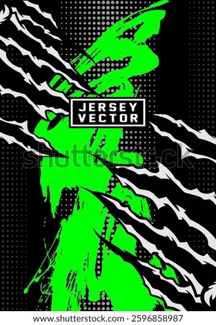 TIGER CLAW AND GREEN ABSTRACT BACKGROUND FOR FULL SUBLIMATION JERSEY